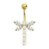 925 Sterling Silver Jewelled Firefly Silver Belly Ring
