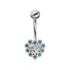 925 Sterling Silver Heart Design Surgical Steel Belly Ring