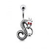 925 Sterling Silver Dragon Navel Ring