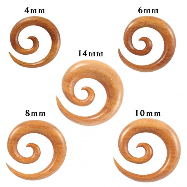 Organic Saba Wood Spiral Ear Expander - Monster Piercing