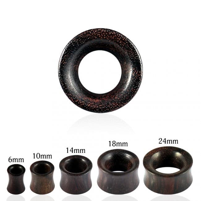 Double Flared Organic Dark Iron Wood Ear Tunnel - Monster Piercing