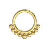 316L Surgical Steel Tribal Paved Balls Hinged Segment Clicker Ring