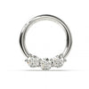 316L Surgical Steel Prong Set Clear CZ Stones Hinged Segment Clicker Ring