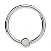 316L Surgical Steel Hinged Segment Ring With Bezel-Set Opal Stone