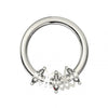 316L Surgical Steel Triple Marquise CZ Stone Segment Clicker Ring