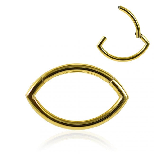 316L Surgical Steel Oval Classic Hinged Segment Clicker Ring - Monster Piercing