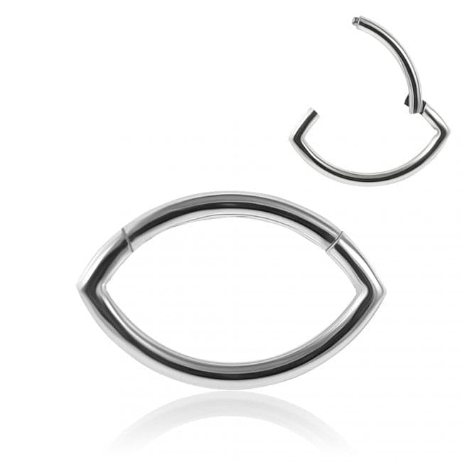 316L Surgical Steel Oval Classic Hinged Segment Clicker Ring - Monster Piercing