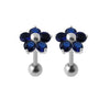 925 Sterling Silver Jewelled Daisy Ear Stud