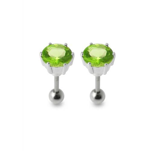 925 Sterling Silver Silver Stud with Zirconia Stone - Monster Piercing