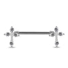 316L Surgical Steel Jewelled Cross Nipple Ring