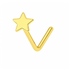 9K Gold Plain Star L-Shape Nose Stud