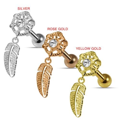 925 Sterling Silver Dream Catcher Cartilage Stud - Monster Piercing