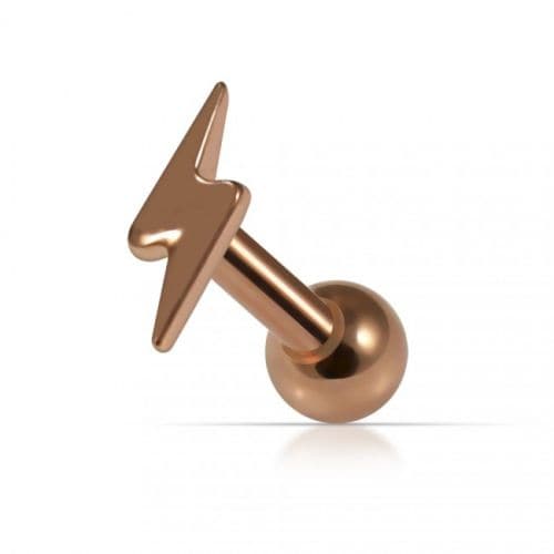 925 Sterling Silver Plain Lighting Cartilage Ear Stud - Monster Piercing