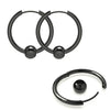 316L Surgical Steel Hinged Sleeper Earrings Hoops with Bead Ball
