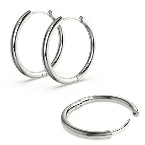 316L Surgical Steel Hinged Sleeper Hoop Rings - Monster Piercing