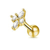925 Sterling Silver Jewelled Floral Flower Cartilage Helix Tragus Piercing Ear Stud