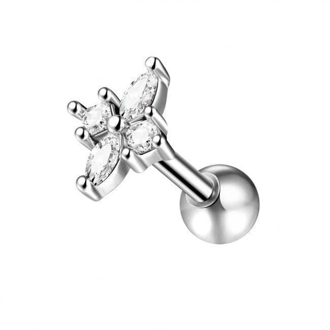316L Surgical Steel Floral Flower Ball-End Cartilage Stud - Monster Piercing