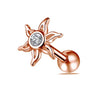 316L Surgical Steel Jewelled Sun Flat-Back Cartilage Ear Stud