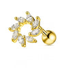 316L Surgical Steel Jewelled Swirl Flower Cartilage Ear Stud