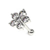 316L Surgical Steel Jewelled 6 Stone Flower Ear Stud