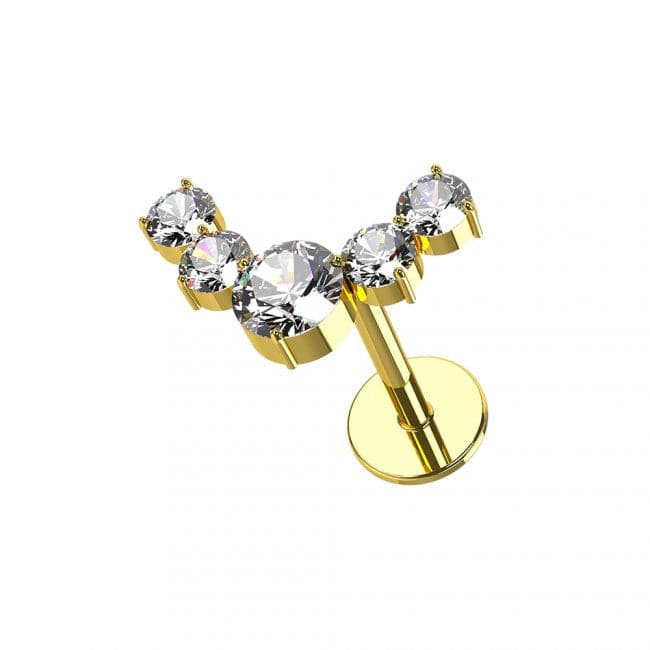 316L Surgical Steel Reindeer Antlers CZ Ear Stud - Monster Piercing