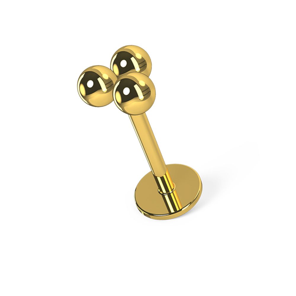 316L Surgical Steel Plain Trinity Balls Ear Stud - Monster Piercing