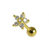 316L Surgical Steel Jewelled Pentas Flower Cartilage Ear Stud