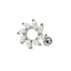 925 Sterling Silver Clear CZ Jewelled Swirl Flower Cartilage Ear Stud